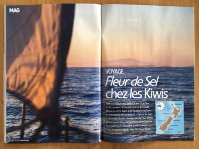 Première page du Mag de Voile Magazine : Fleur de Sel chez les Kiwis